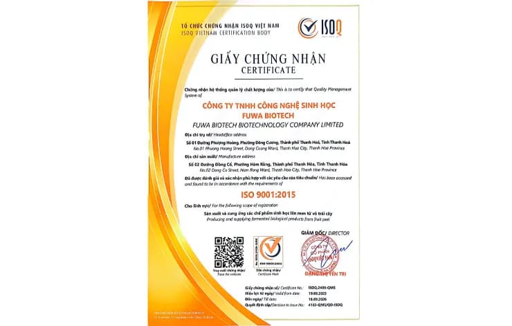 Giấy Chứng Nhận ISO 9001:2015