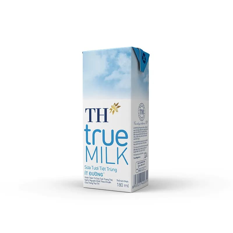 Sữa Tươi Tiệt Trùng Ít Đường TH true MILK 180 ml