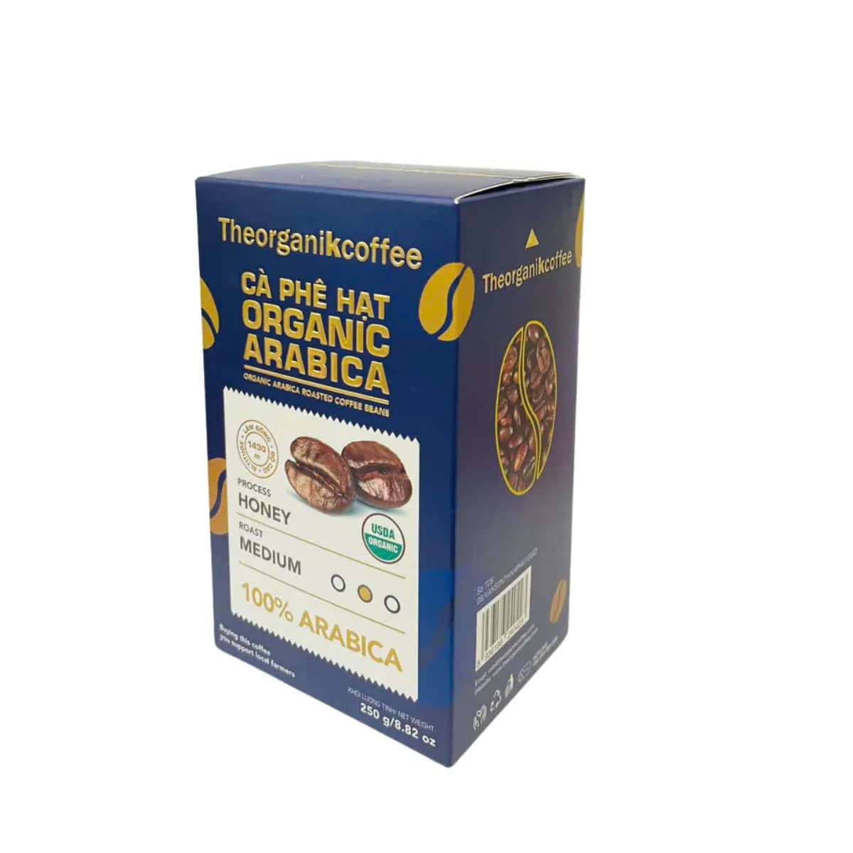 Cà phê rang nguyên hạt Arabica hữu cơ