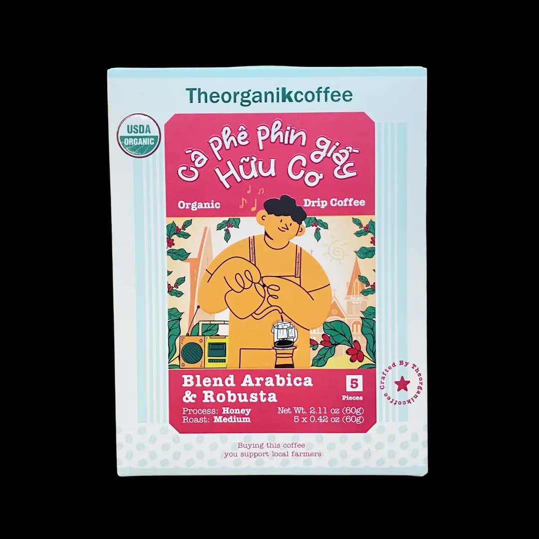 Cà phê phin giấy hữu cơ Blend Arabica, Robusta