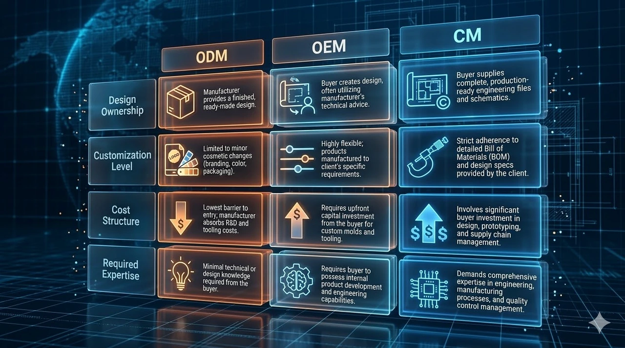 Comparative ODM OEM and CM